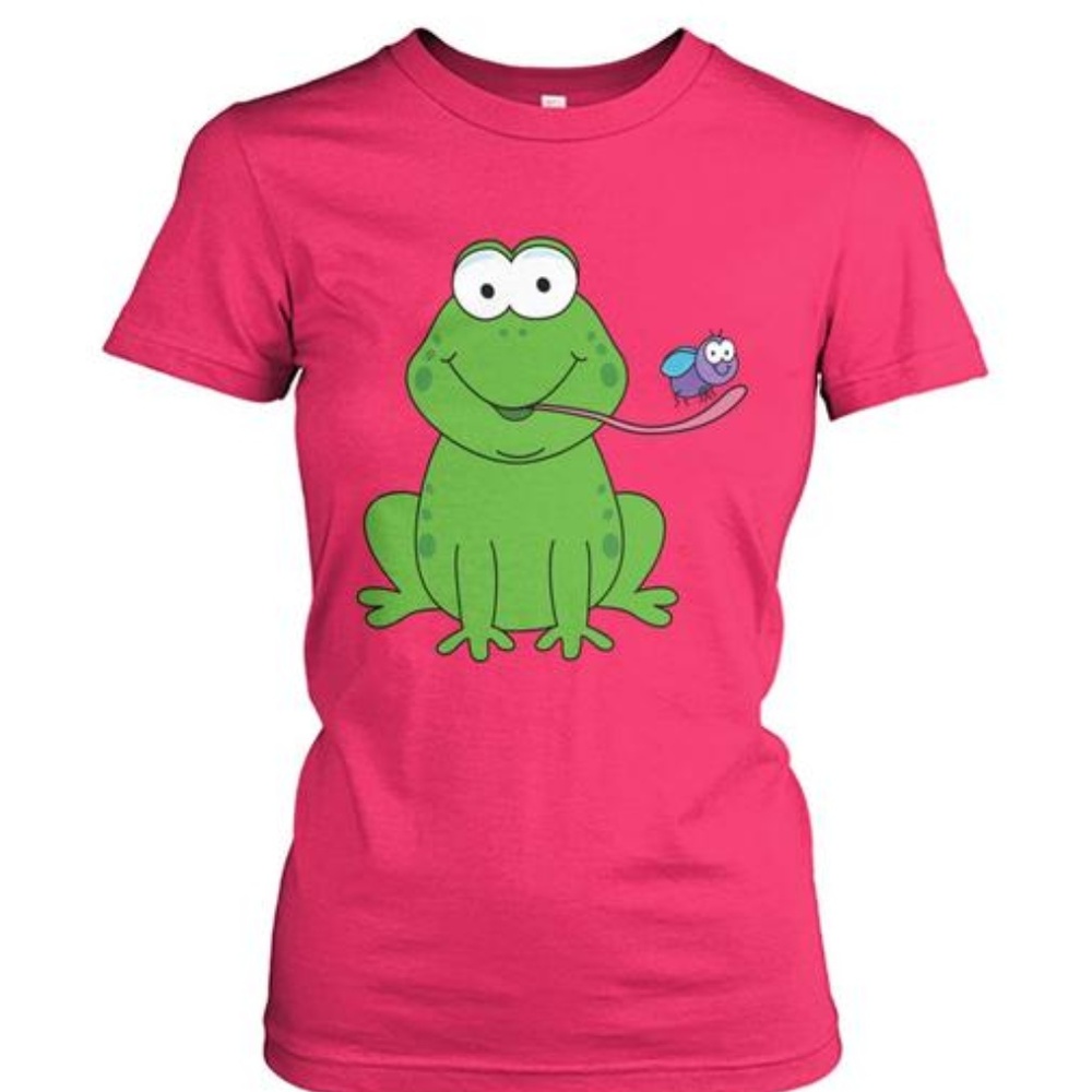 NEW CUTE FROG WOMAN'S T-SHIRT Pink